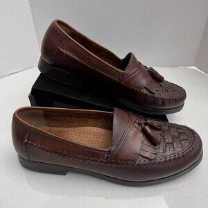 Giorgio Brutini Woven Tassel Loafers Shock Absorbent Brown 9.5M